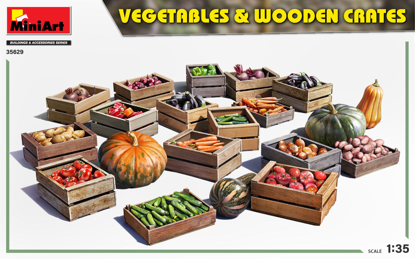 MiniArt 1/35 Vegetables & Wooden Crates Plastic Model Kit