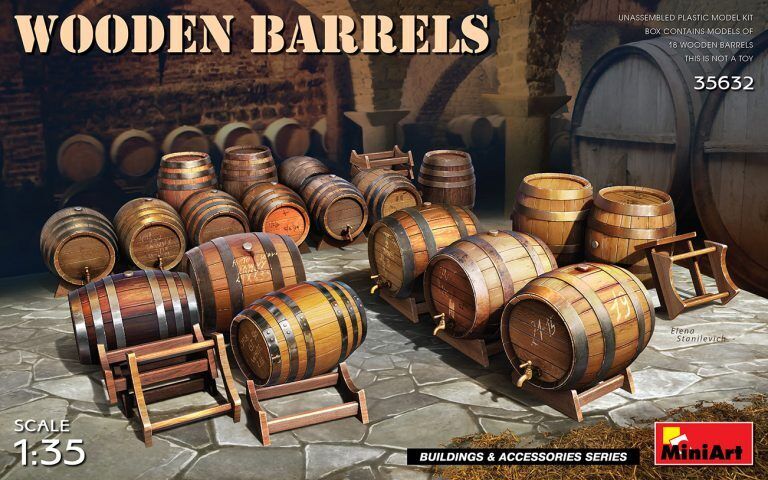 MiniArt 1/35 Wooden Barrels Plastic Model Kit