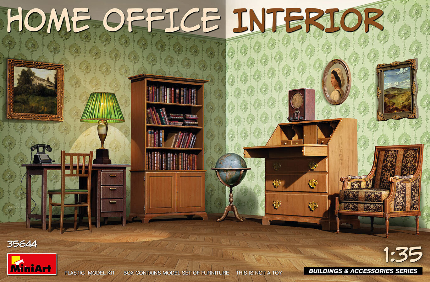 MiniArt 1/35 Home Office Interior Plastic Model Kit