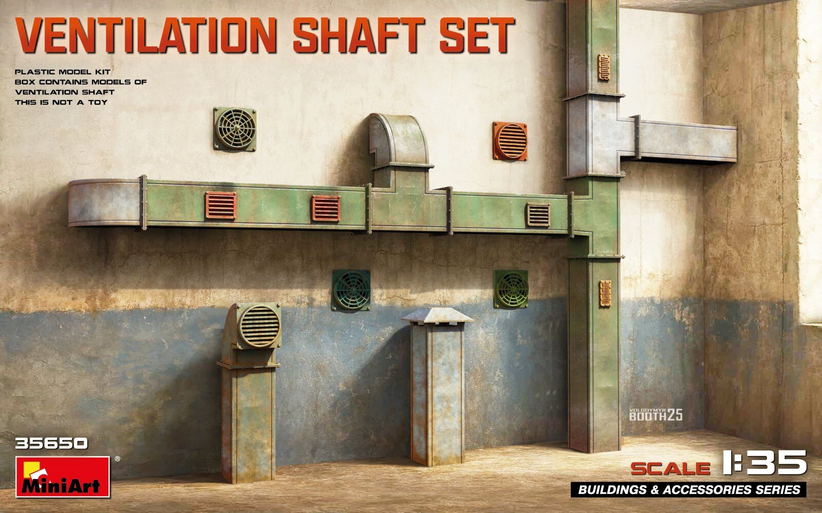 MiniArt 1/35 Ventilation Shaft Set Plastic Model Kit