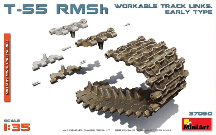 MiniArt 1/35 T-55 RMSh Workable Track Links. Early Type Plastic Model Kit MA37050