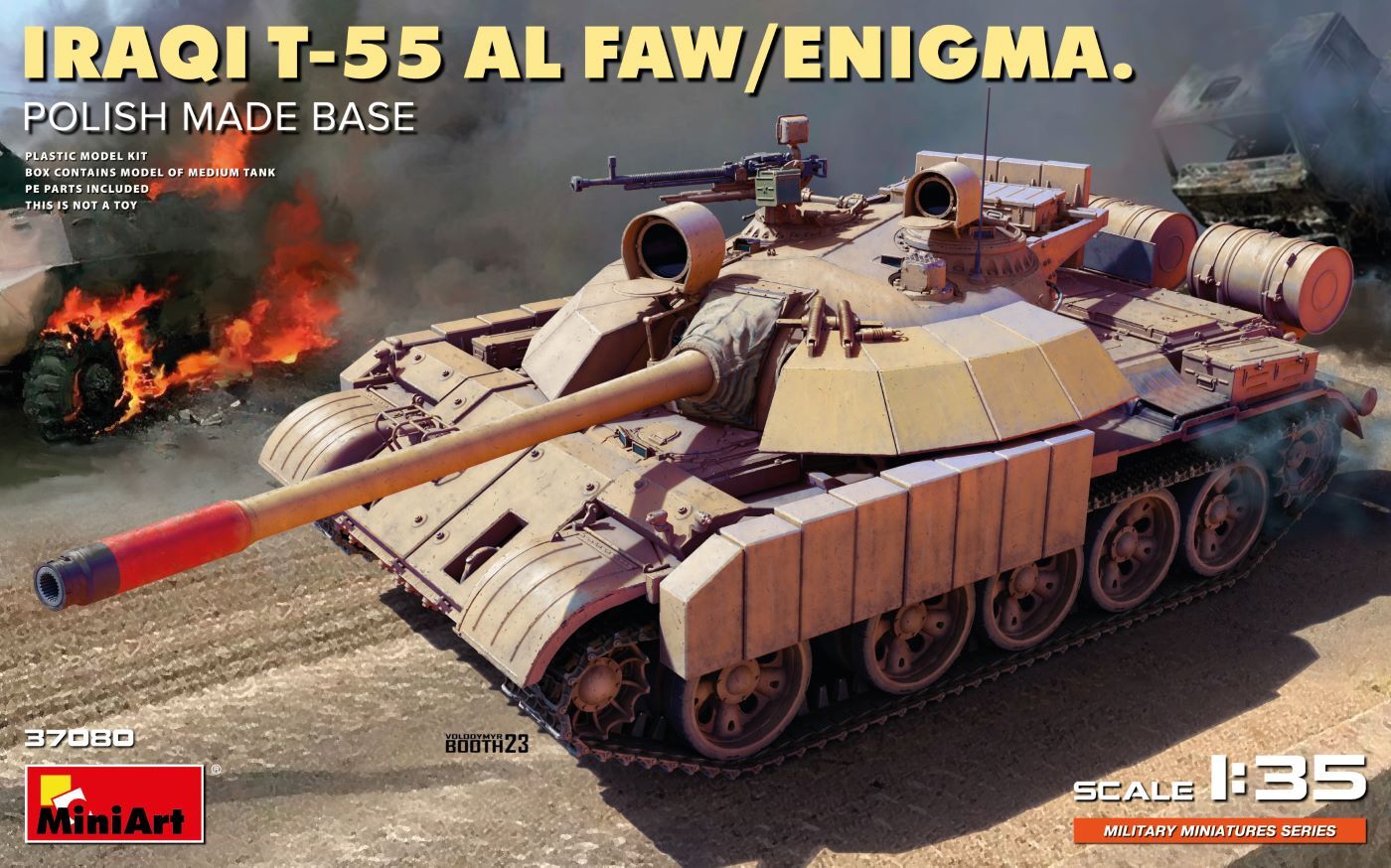 MiniArt 1/35 Iraqi T-55 Al Faw/Enigma. Polish Made Base Plastic Model Kit