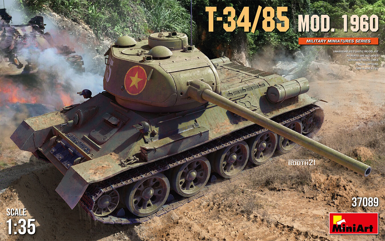 MiniArt 1/35 T-34-85 Mod. 1960 Plastic Model Kit