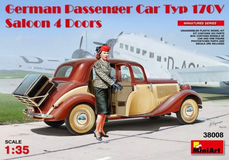 MiniArt 1/35 German Passenger Car Typ 170V.Saloon 4 Doors Plastic Model Kit