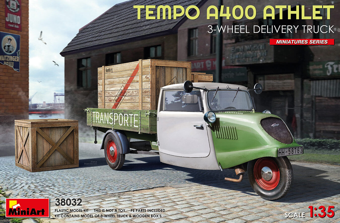 MiniArt 1/35 Tempo A400 Athlet 3-Wheel Delivery Truck Plastic Model Kit