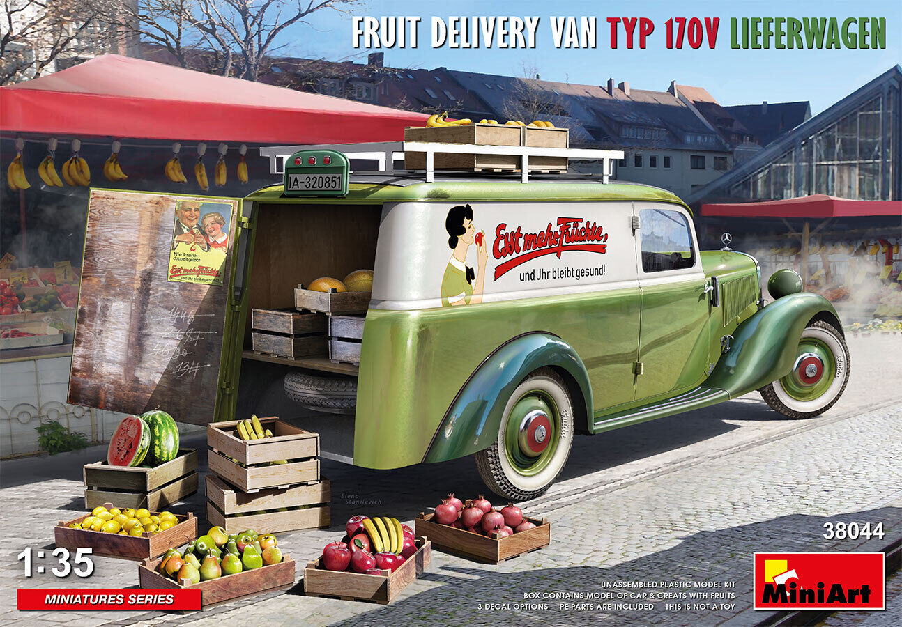 MiniArt 1/35 FRUIT DELIVERY VAN TYP 170V LIEFERWAGEN Plastic Model Kit