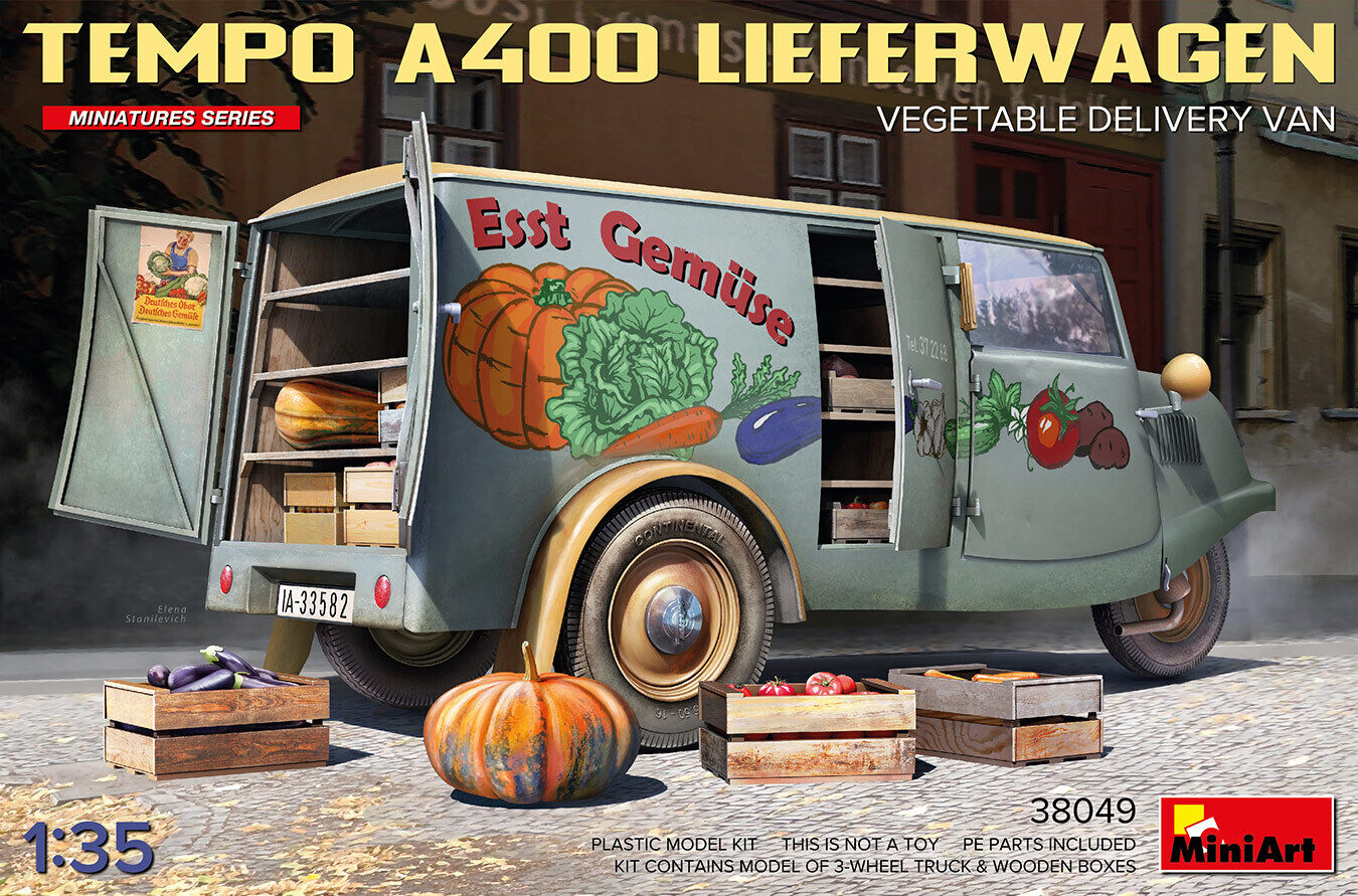 MiniArt 1/35 Tempo A400 Lieferwagen. Vegetable Delivery Van Plastic Model Kit