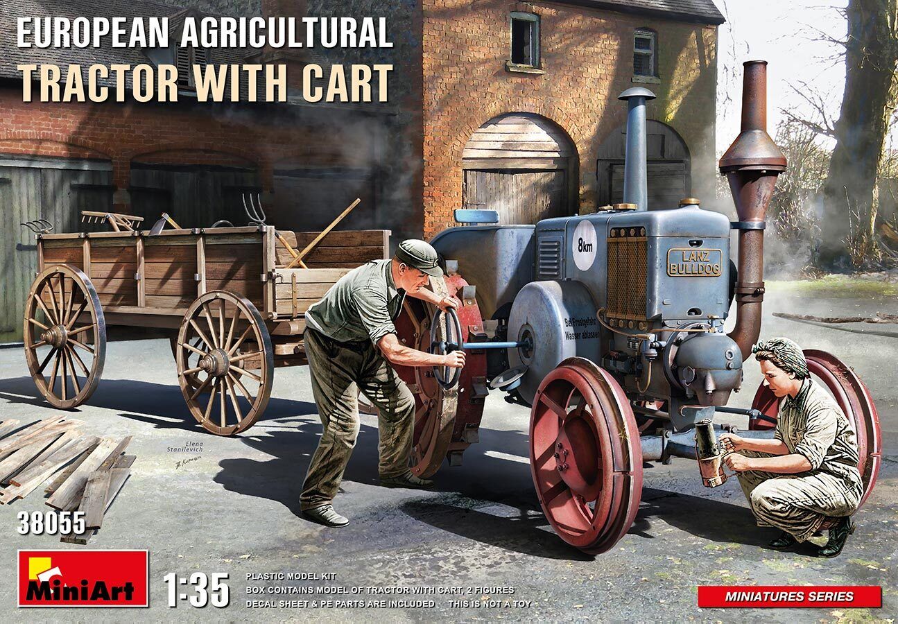 MiniArt 1/35 European Agricultural Tractor with Cart Plastic Model Kit