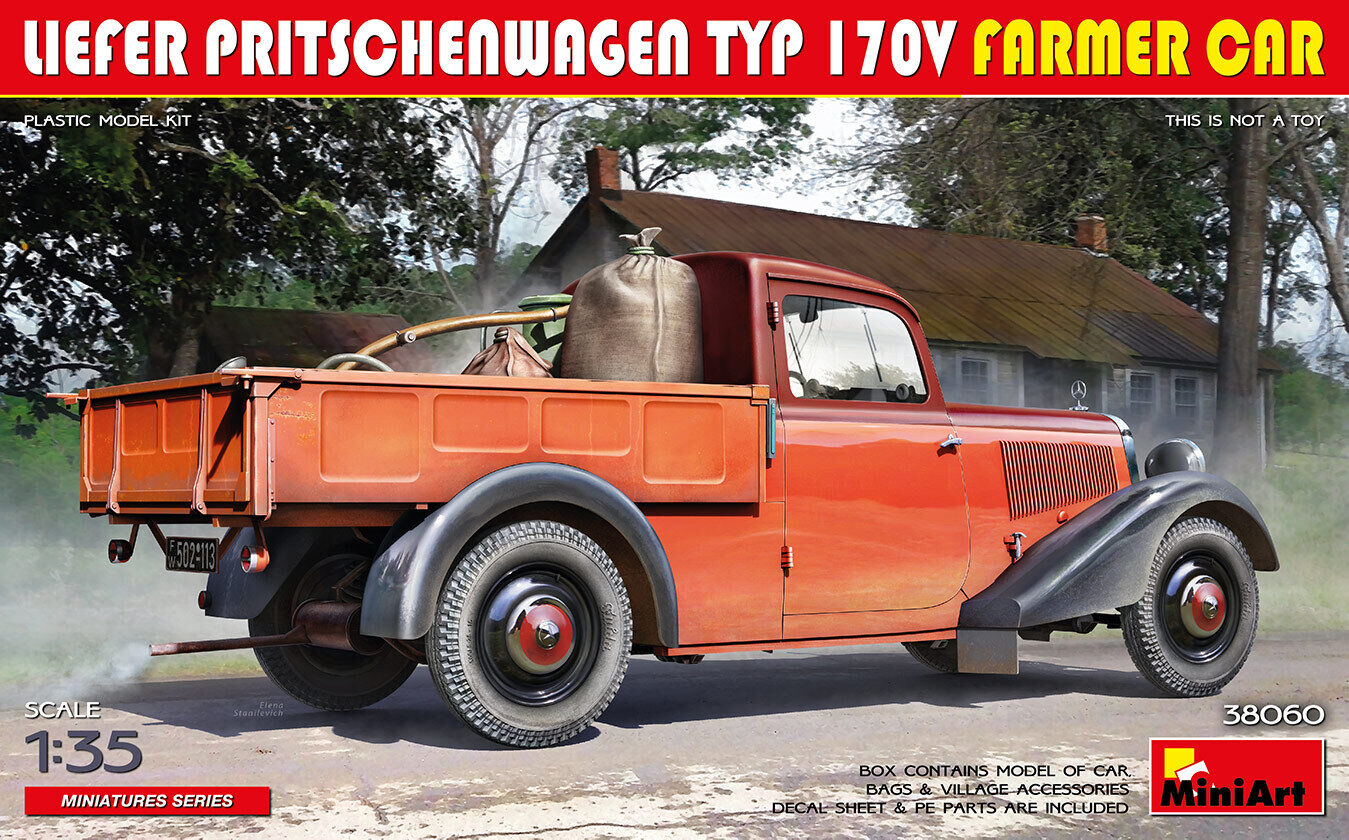 MiniArt 1/35 Liefer Pritschenwagen Typ 170V Farmer Car Plastic Model Kit