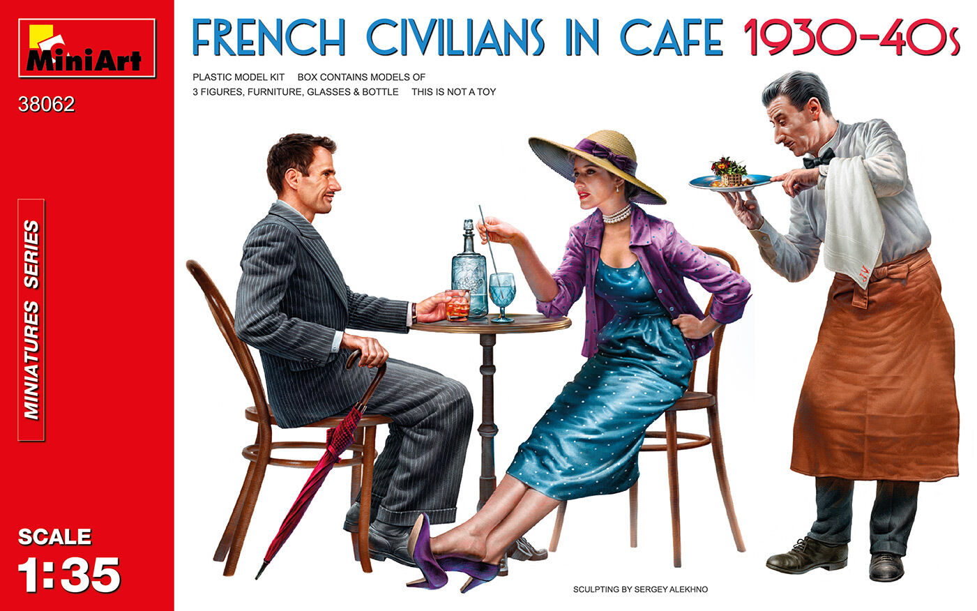 MiniArt 1/35 French Civilians in Cafe 1930-40s Plastic Model Kit