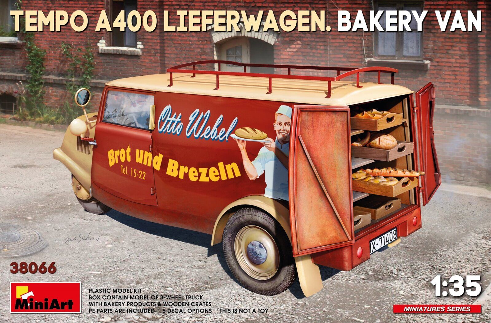 MiniArt 1/35 Tempo A400 Lieferwagen. Bakery Van Plastic Model Kit