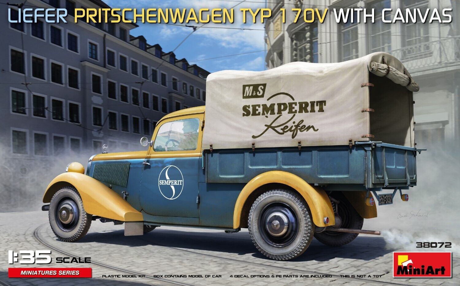 MiniArt 1/35 Liefer Pritschenwagen Typ 170V with Canvas Plastic Model Kit