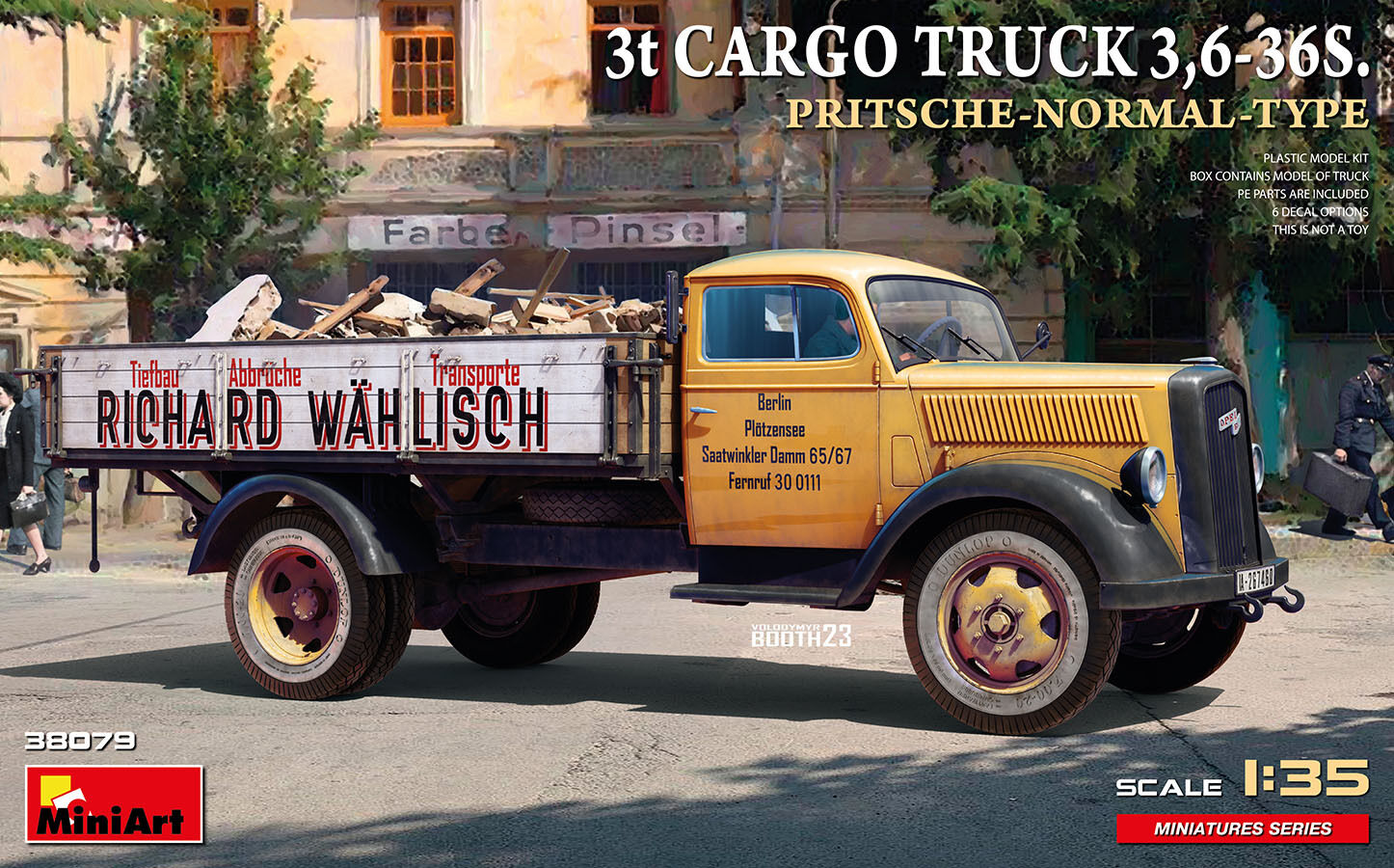 MiniArt 1/35 3t Cargo Truck 3.6-36S. Pritsche-Normal-Type Plastic Model Kit