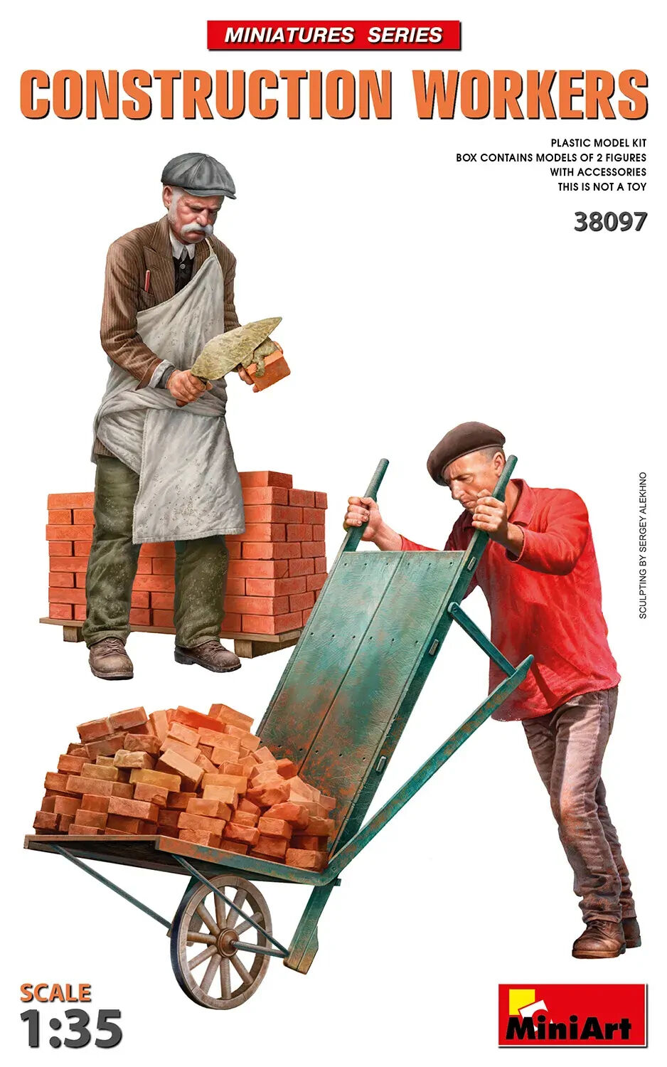 MiniArt 1/35 Construction Workers with Accessories Plastic Model Kit