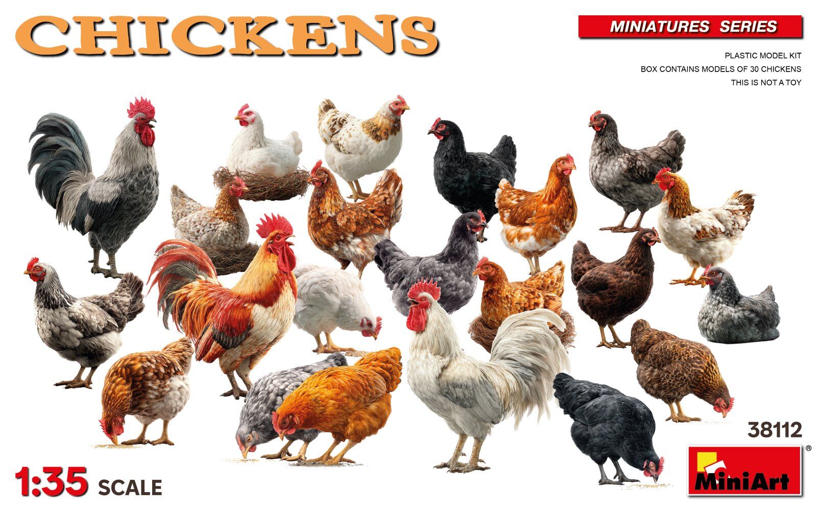 MiniArt 1/35 Chickens Plastic Model Kit