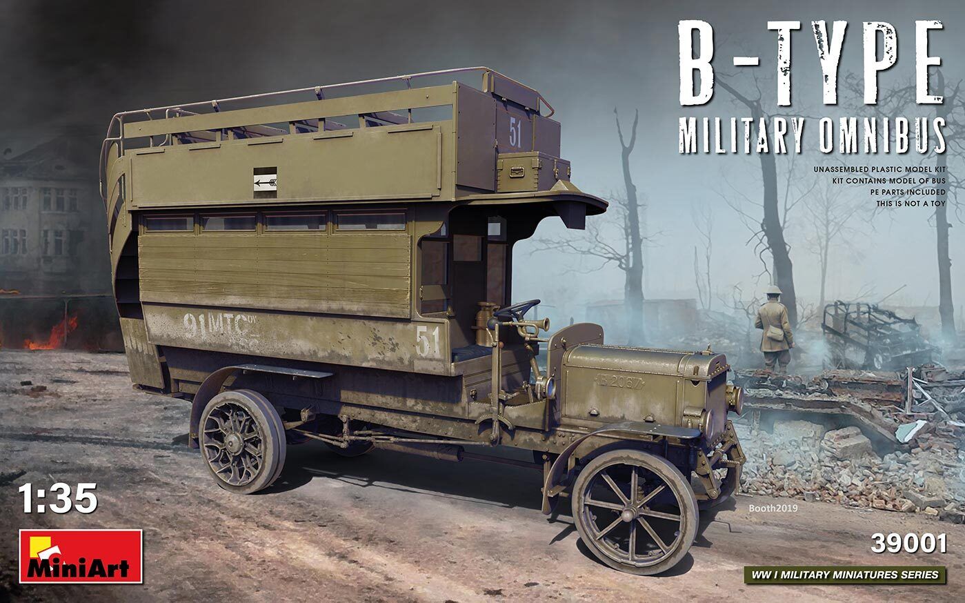 MiniArt 1/35 B-Type Military Omnibus Plastic Model Kit