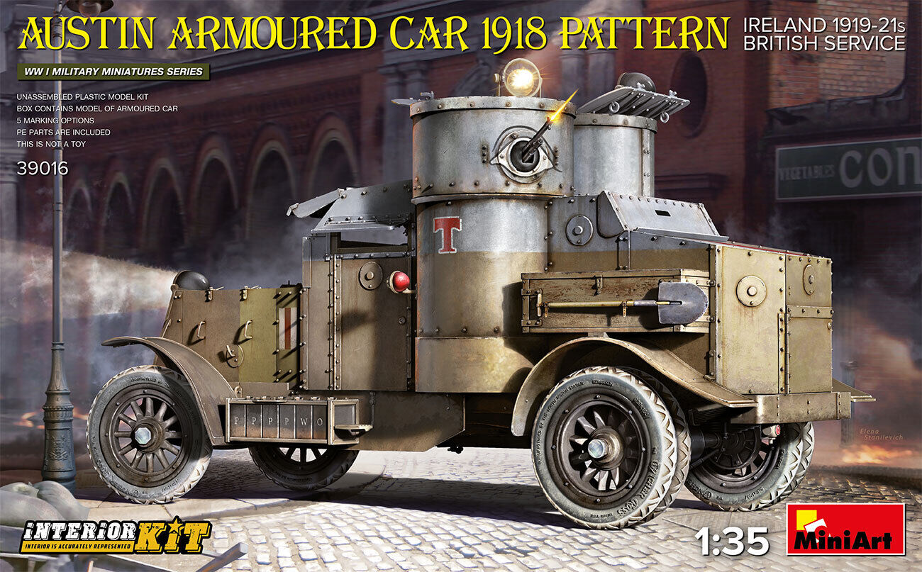 MiniArt 1/35 Austin Armoured Car 1918 Pattern. Ireland 1919-21. British Service. Interior Kit Plastic Model Kit