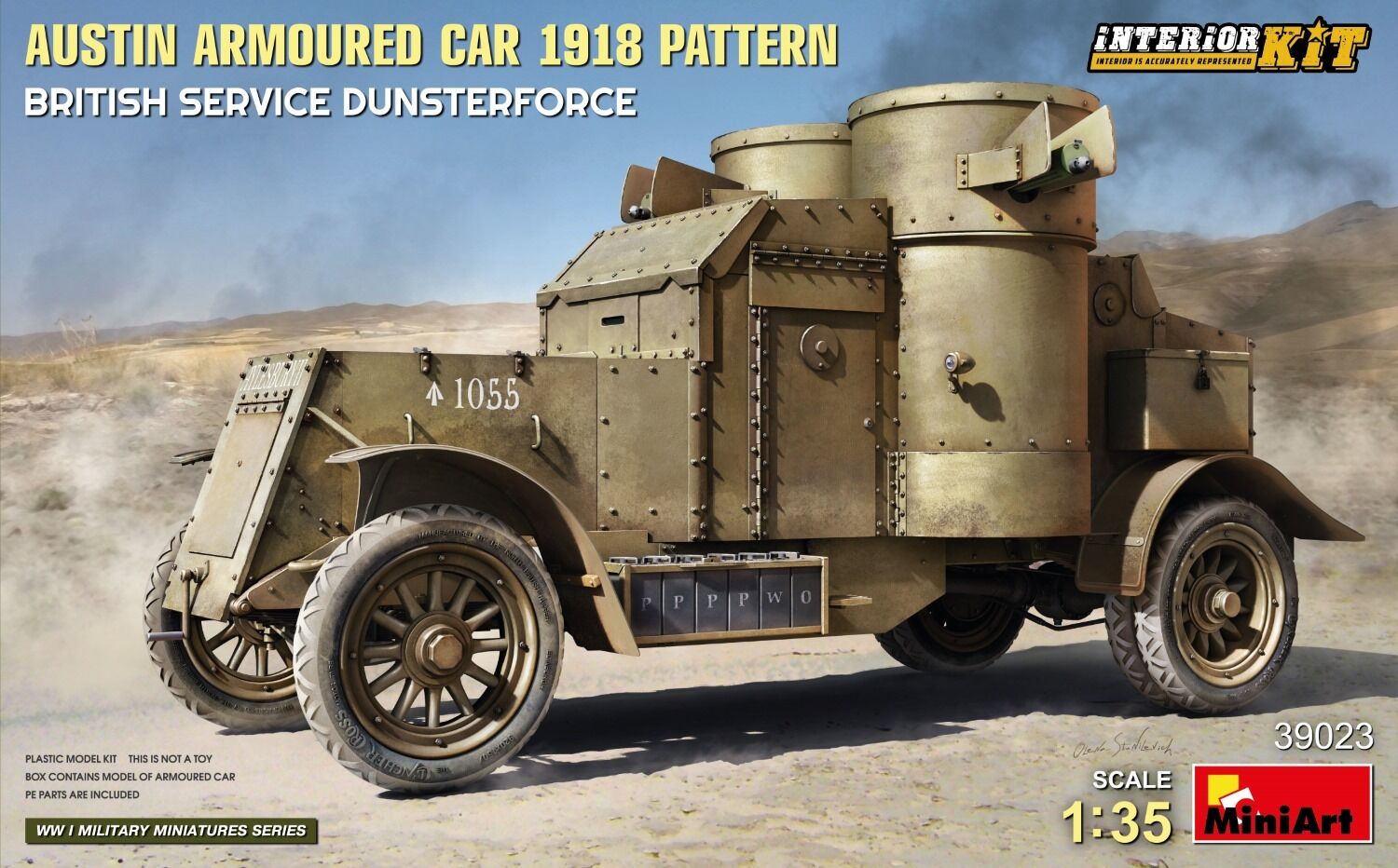 MiniArt 1/35 Austin Armoured Car 1918 Pattern. British Service. Dunsterforce. Interior Kit Plastic Model Kit