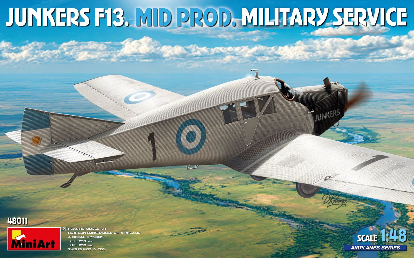 MiniArt 1/48 Junkers F13. Mid Prod. Military Service Plastic Model Kit