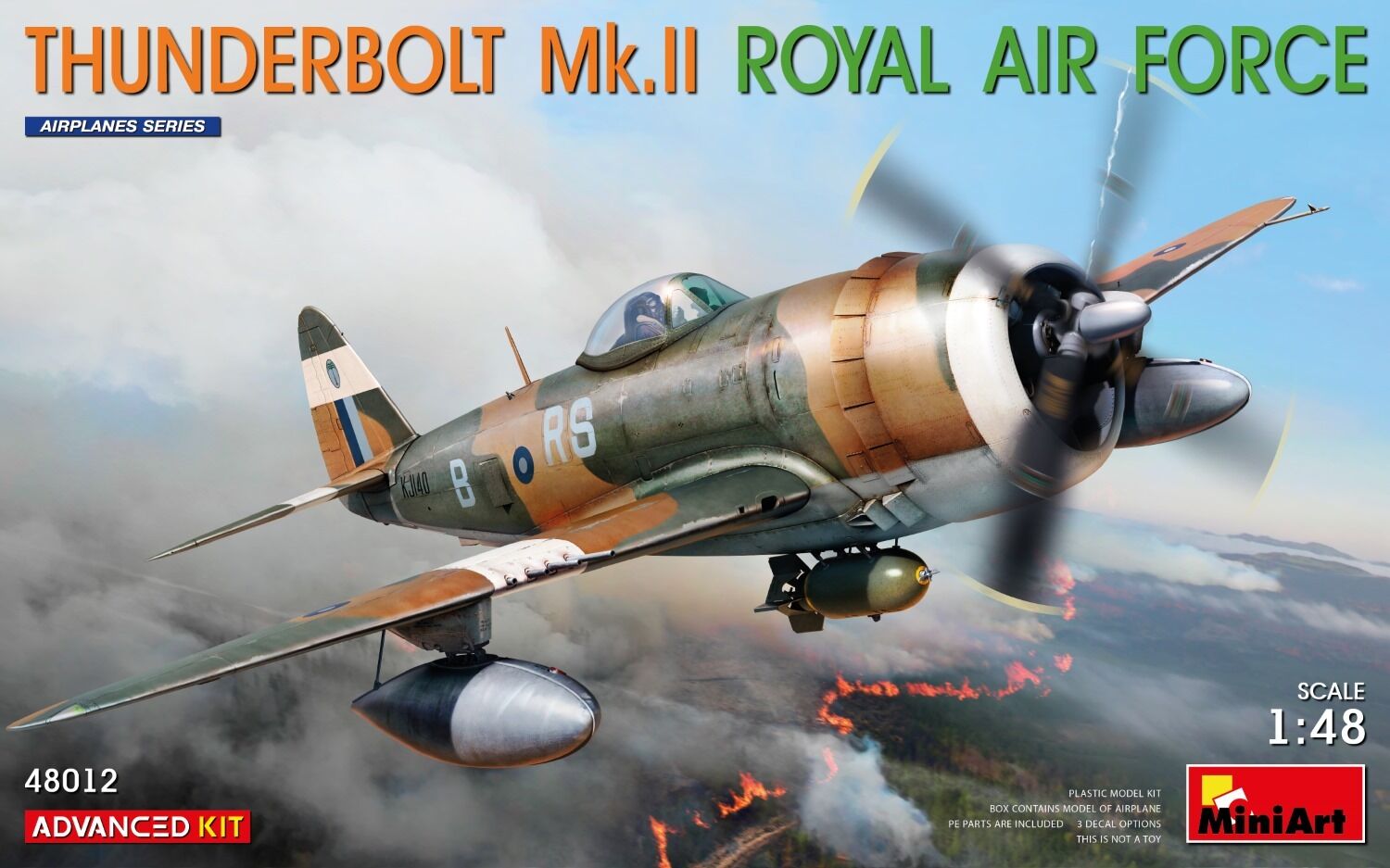 MiniArt 1/48 Thunderbolt Mk.II. Royal Air Force. Advanced Kit Plastic Model Kit