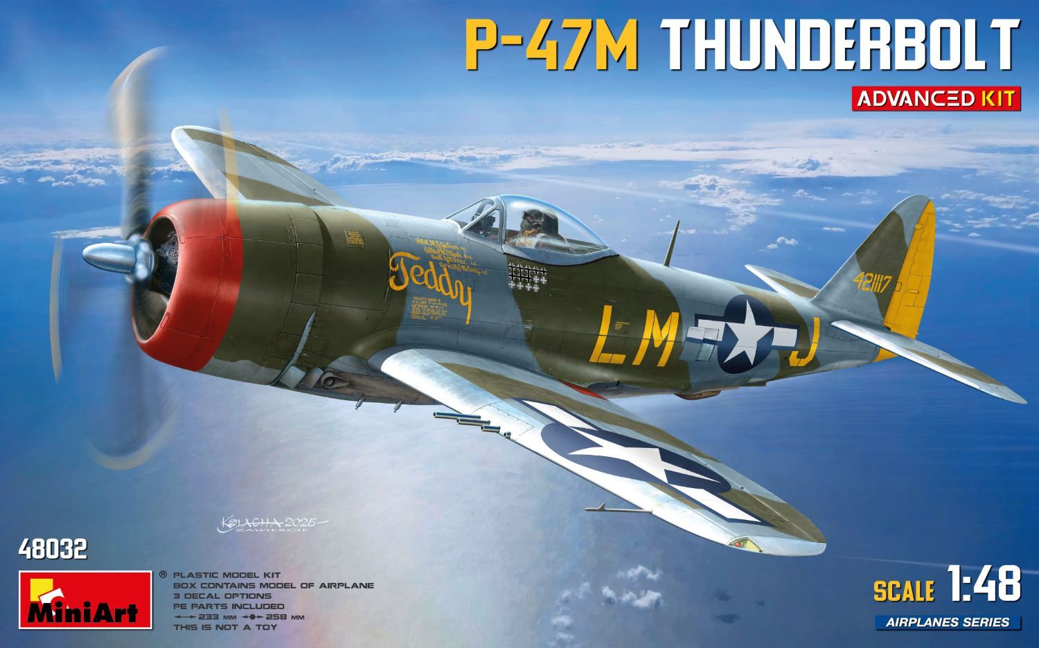 MiniArt 1/48 P-47M Thunderbolt. Advanced Kit Plastic Model Kit
