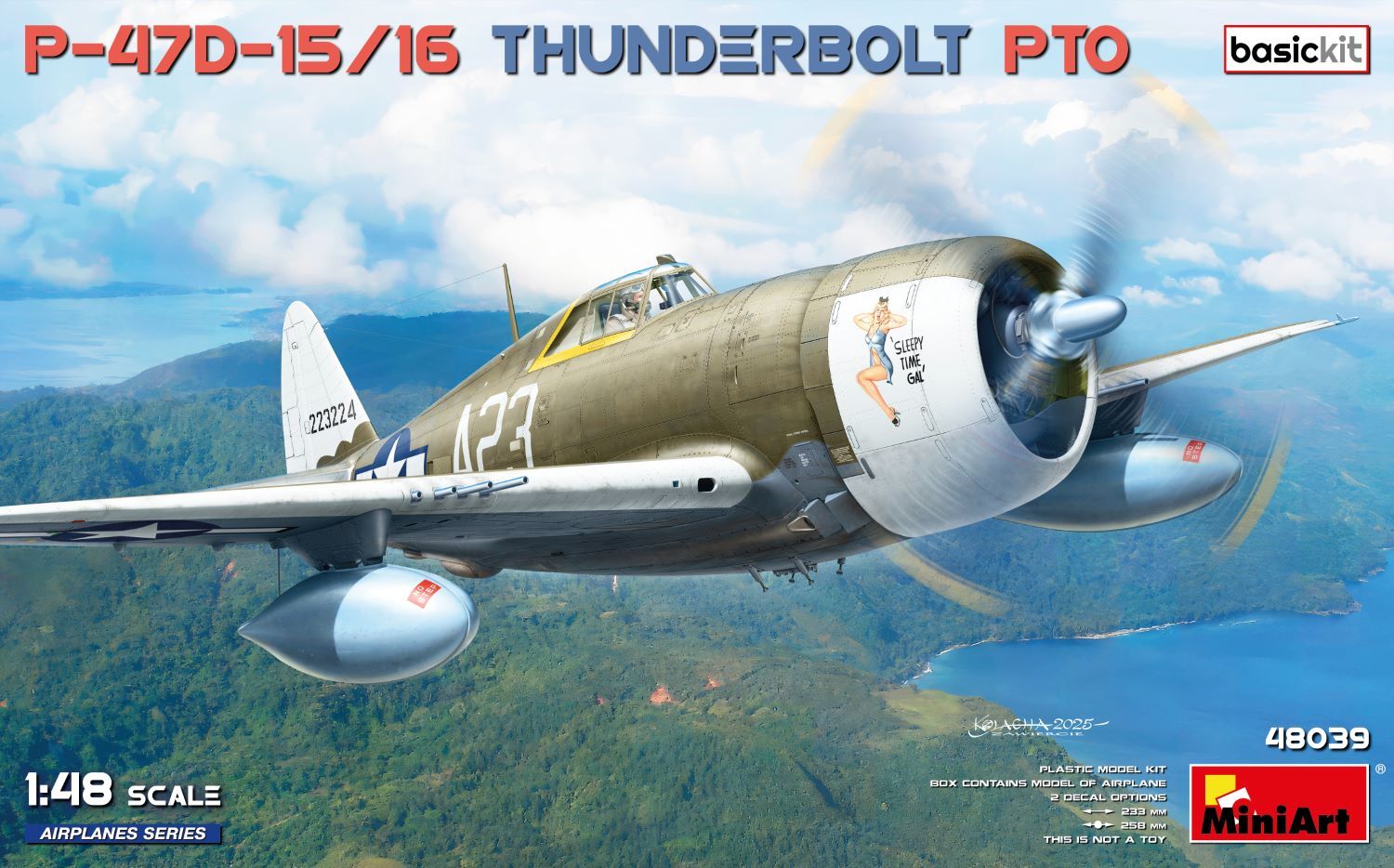 MiniArt 1/48 P-47D-15/16 Thunderbolt. PTO. Basic Kit Plastic Model Kit