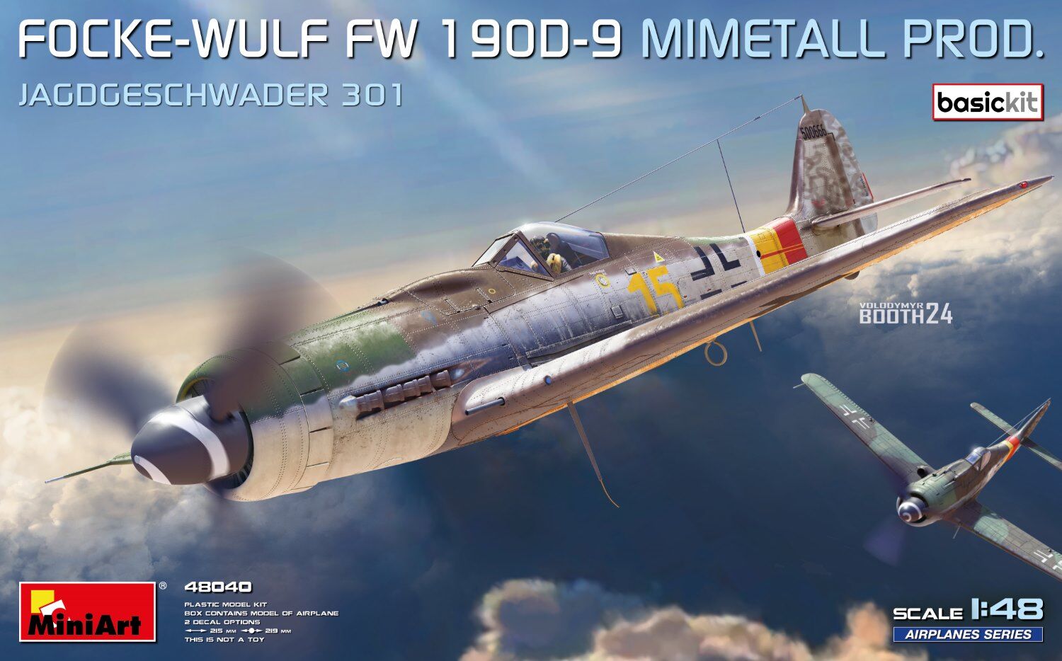 MiniArt 1/48 Focke-Wulf Fw 190D-9. Mimetall Prod. Basic Kit. Jagdgeschwader 301 Plastic Model Kit
