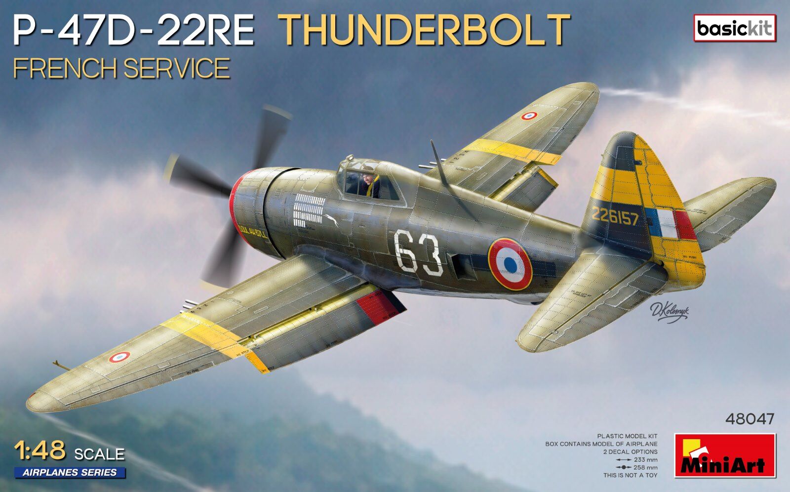 MiniArt 1/48 P-47D-22RE Thunderbolt. French Service. Basic Kit  Plastic Model Kit