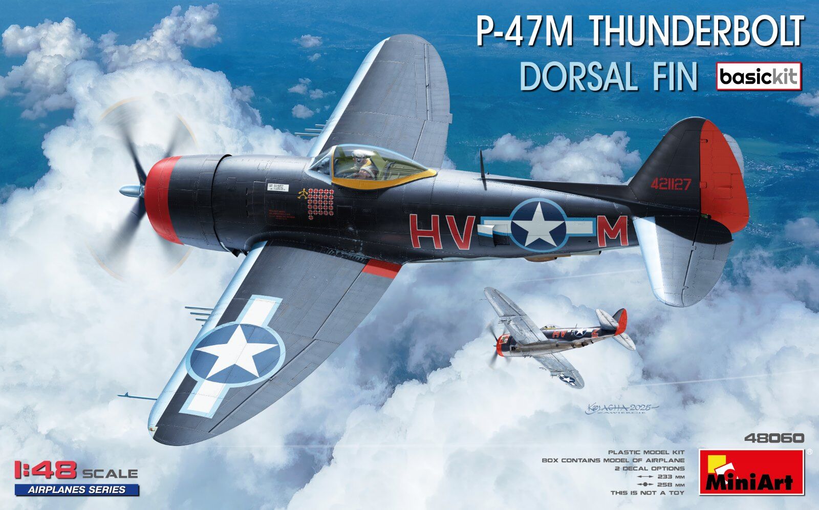 MiniArt 1/48 P-47M Thunderbolt. Dorsal Fin. Basic Kit Plastic Model Kit