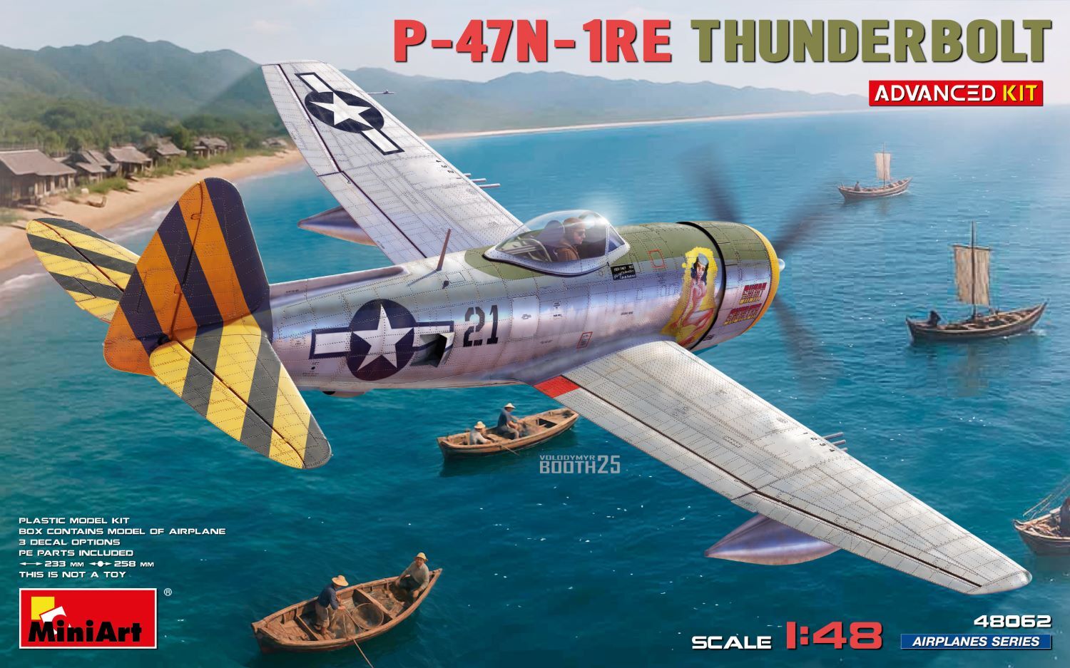 MiniArt 1/48 P-47N-1RE Thunderbolt. Advanced Kit Plastic Model Kit