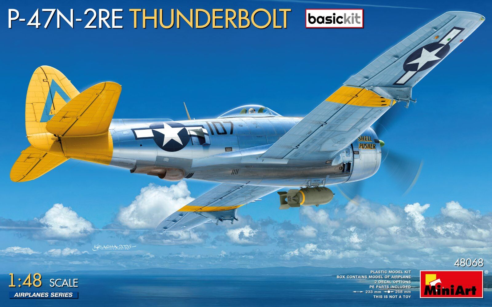 MiniArt 1/48 P-47N-2RE Thunderbolt. Basic Kit Plastic Model Kit