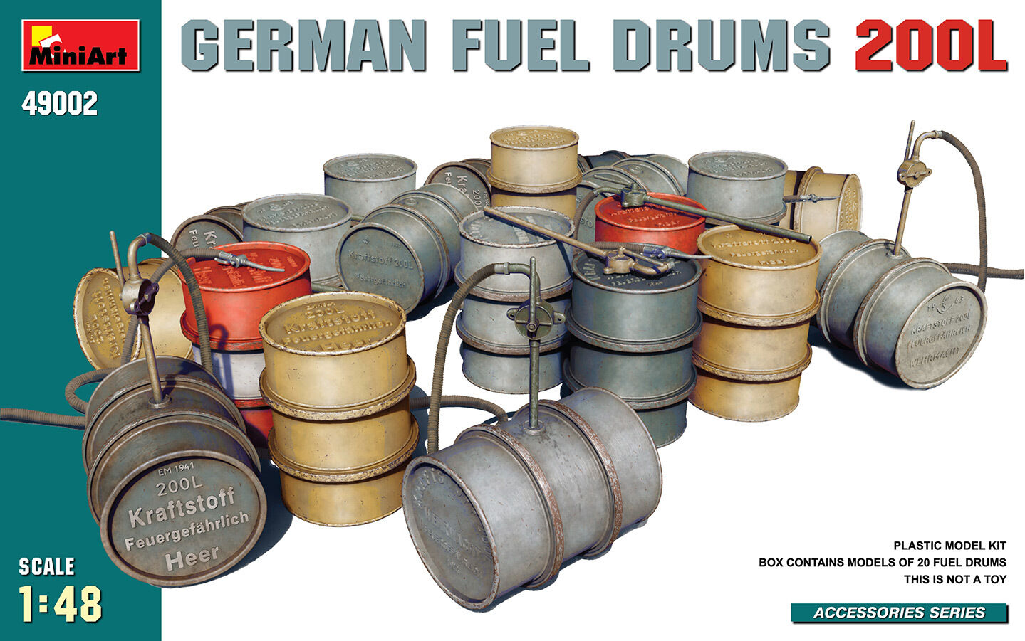 MiniArt 1/48 German Fuel Drums 200L Plastic Model Kit