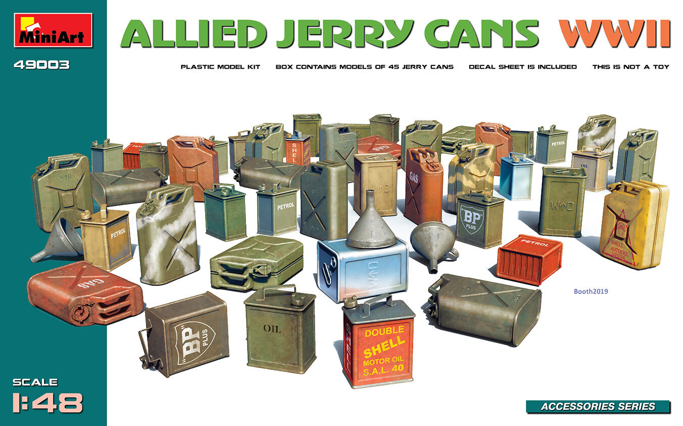 MiniArt 1/48 Allied Jerry Cans WW2 Plastic Model Kit