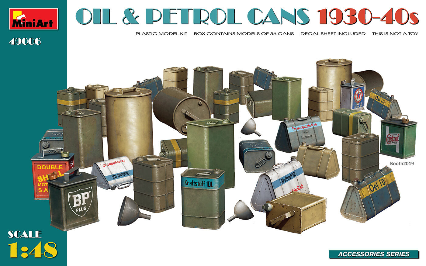 MiniArt 1/48 Oil & Petrol Cans 1930-40s Plastic Model Kit