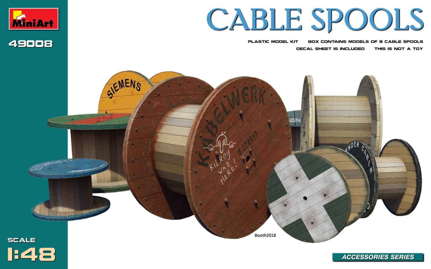 MiniArt 1/48 Cable Spools Plastic Model Kit