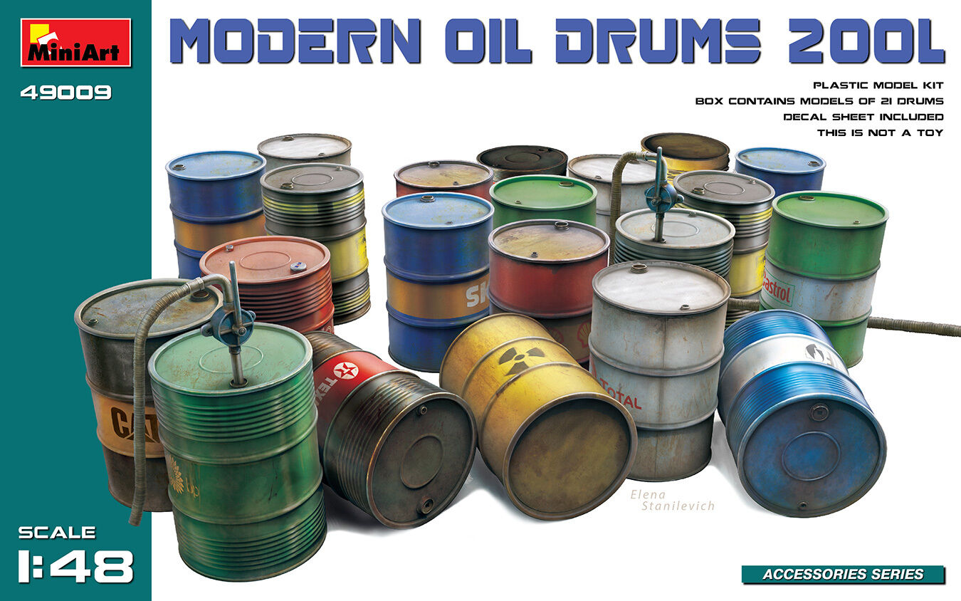 MiniArt 1/48 'Modern Oil Drums (200l) Plastic Model Kit