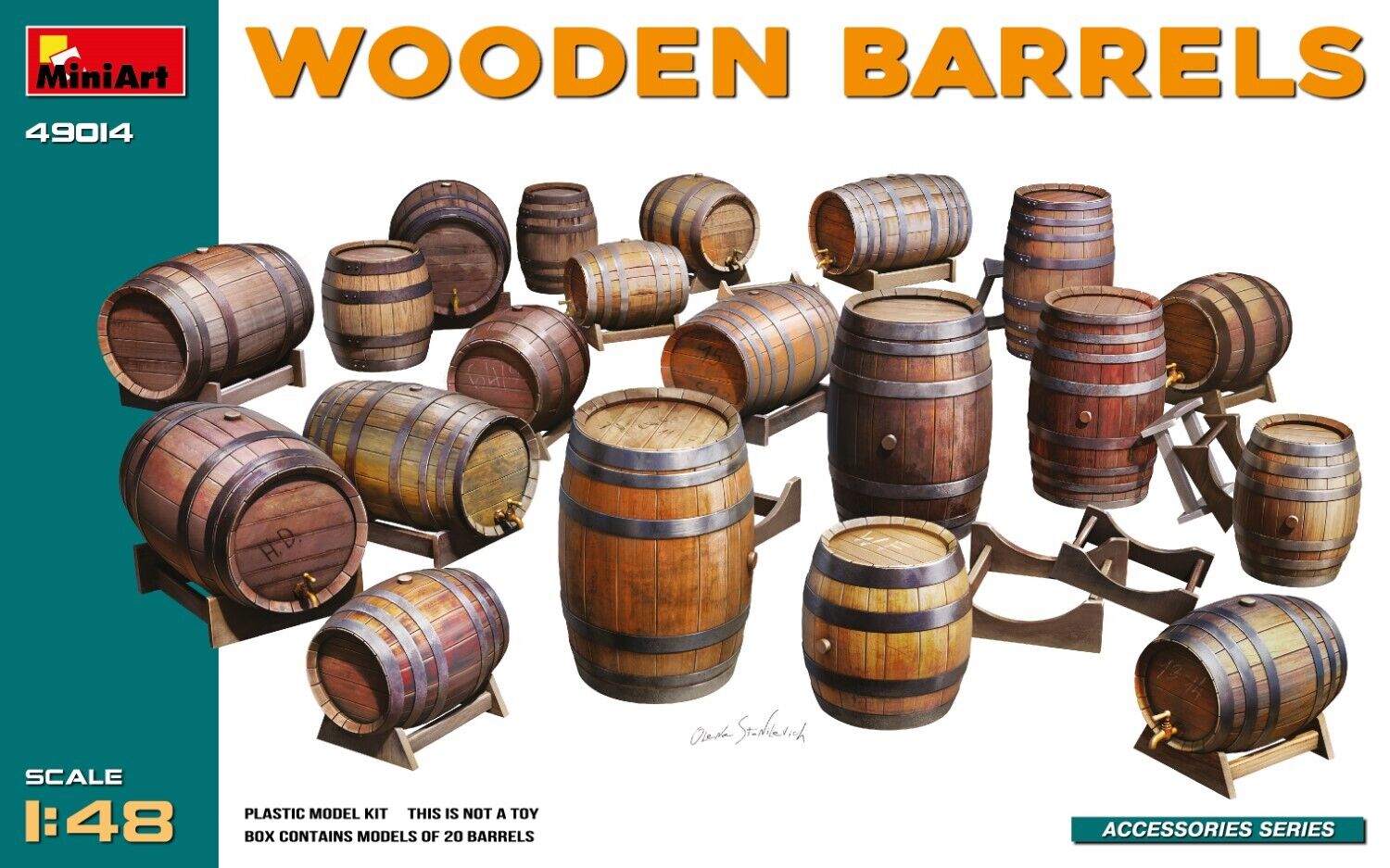 MiniArt 1/48 Wooden Barrels Plastic Model Kit