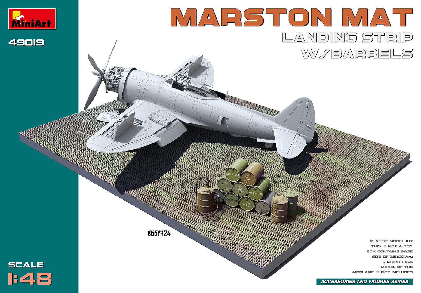 MiniArt 1/48 Marston Mat Landing Strip w/Barrels Plastic Model Kit