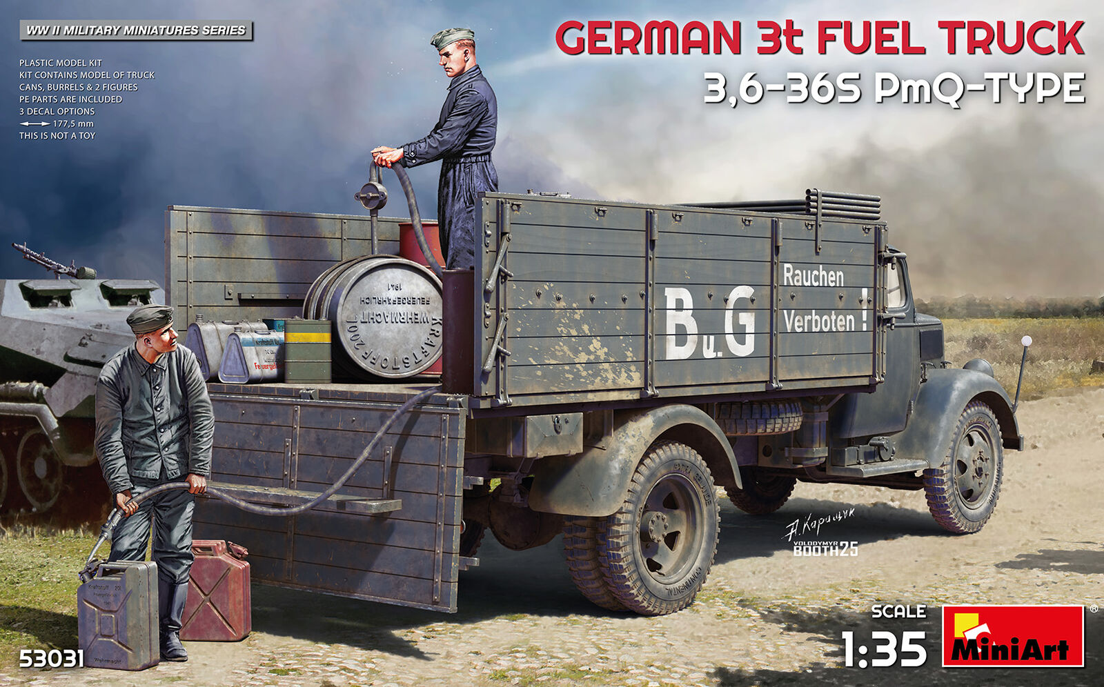 MiniArt 1/35 German 3t Fuel Truck 3.6-36S PmQ-Type Plastic Model Kit