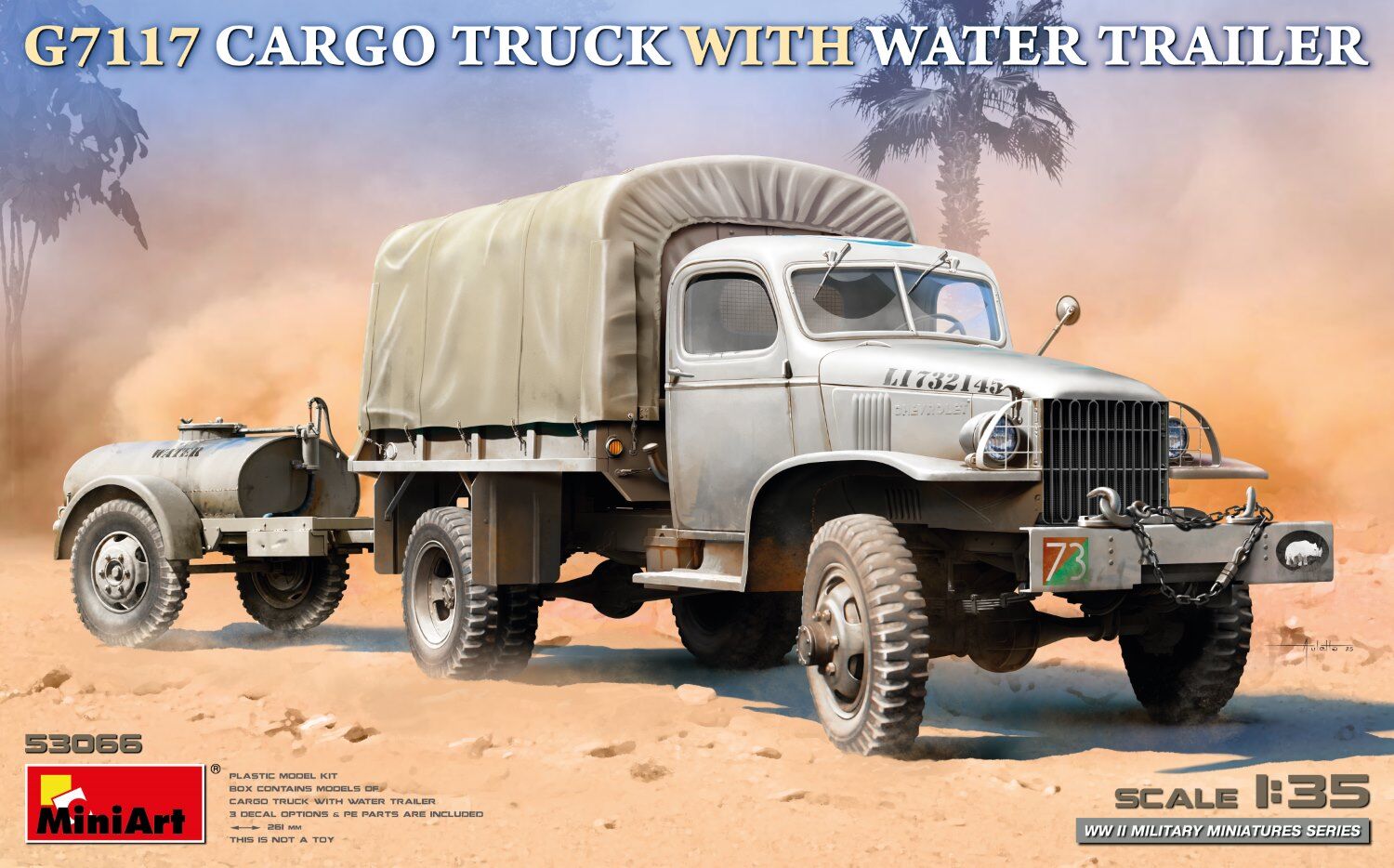 MiniArt 1/35 G7117 Cargo Truck with Water Trailer Plastic Model Kit