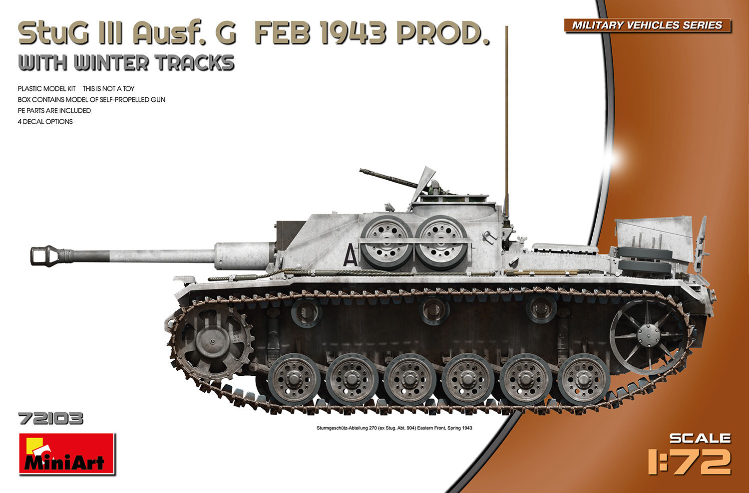 MiniArt 1/72 StuG III Ausf. G Feb 1943 Prod w/Winter Tracks Plastic Model Kit