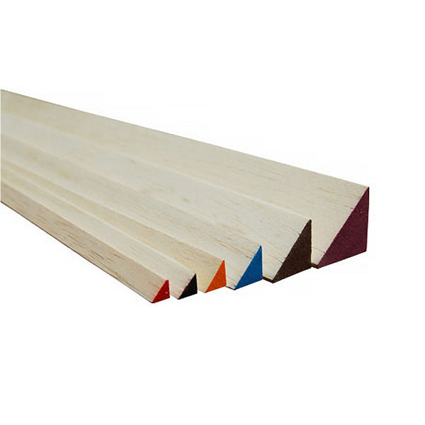 MEB3301 BALSA TRI STOCK 6.5 X 6.5 X 915MM RED Balsa