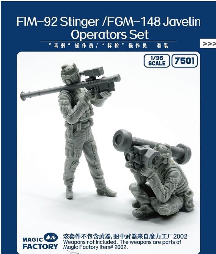 MF7501 Magic Factory 1/35 Stinger/Javelin Operators Set (Resin) Model Kit Magic Factory