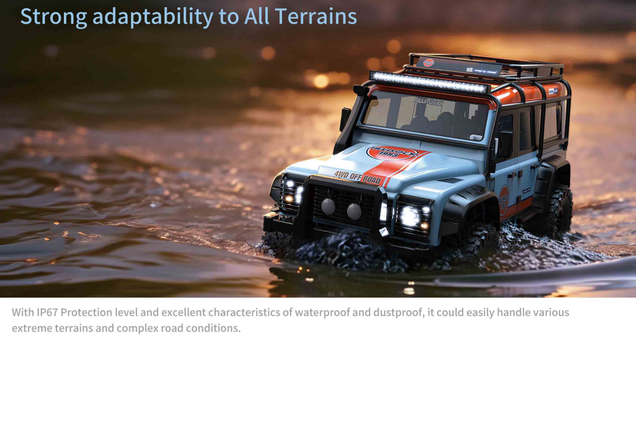 MJX-H8H-B MJX 1/8 ALLROCK 4WD Brushless RC Crawler (Blue) MJX