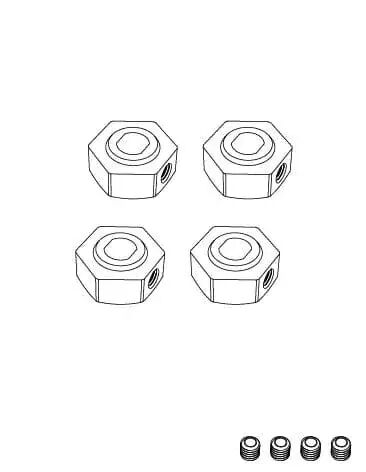 MJX Wheel Hex Adapters (4 pcs) [14207/14208]
