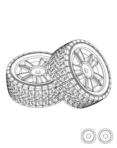 MJXS-1415A1 MJX 14301 Tires (Rubber) (2pcs) [1415A1]