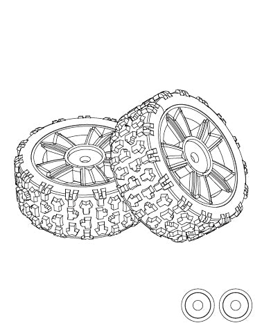 MJXS-1415B1 MJX 14301 Tires (TPR) (2pcs) [1415B1]
