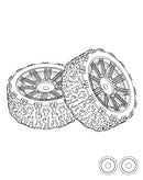 MJXS-1415B2 MJX 14302 Tires (TPR) (2pcs) [1415B2] MJX