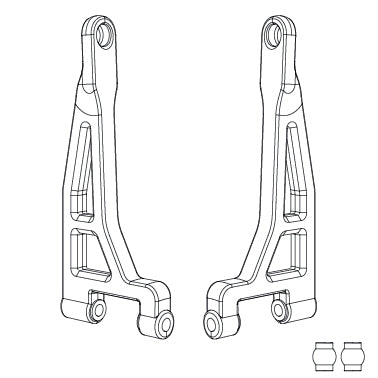 MJXS-16240B MJX Rear Upper Suspension Arms (Including Ball Head) [16240B]