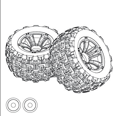 MJXS-16300B MJX Truggy tyres [16300B]